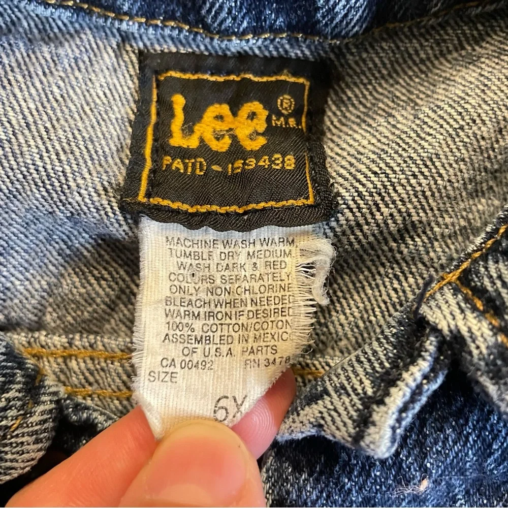 Vintage Lee Boys Girls Blue Denim Trucker‎ Jean Jacket Acid Wash Size 6